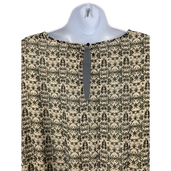 Mossimo Ruffled Short Sleeve Patterned Dress Elastic Waist Keyhole Back XXL - Picture 6 of 10